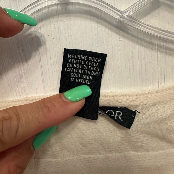 Scott Taylor Cream Nylon Top XL Ruched Scoop Neck 3/4 Sleeve Stretch Blouse - Picture 5 of 9